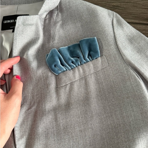 Giorgio Armani Silver Sport Coat with Blue Accent - Picture 3 of 4